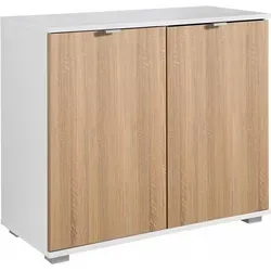 Hochkommode PRIESS, weiß (weiß, struktureichefarben hell), B:82cm H:71cm T:38cm, Sideboards, Türkommode