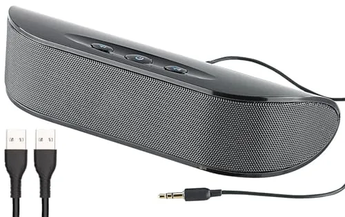auvisio Laptop Lautsprecher Lsx-21: Mobiler 2.1-Kompakt-USB-Lautsprecher - Tragbare Lautsprecher & Audio-Docks • 15 Watt Spitzenleistung für kraftvollen Sound • Ideal für unterwegs mit praktischer Transporttasche im Samt-Look