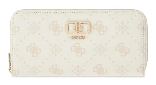 GUESS Geldbörse Emelie Logo SLG Zip Around Wallet in Weiß in weiß von GUESS