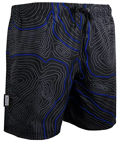 GUGGEN Mountain Badehose für Herren Schnelltrocknende Badeshorts Beachshorts Boardshorts Schwimmhose Männer Farbe Schwarz XL