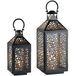 Marrakesch Teelichthalter 2er Set Flavio - Teelichthalter im skandinavischen Design, handgefertigt aus hochwertigem Metall, ideal für gemütliche Abende und besondere Anlässe.