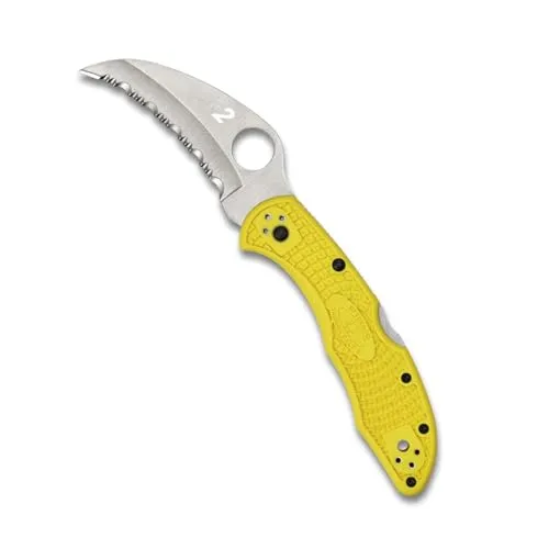 Spyderco, Taschenmesser, Tasman Salt 2 Lockback, Klinge: 7 cm, Rot, Klappmesser, Wellenschliff, Taschenclip, Satin Finish