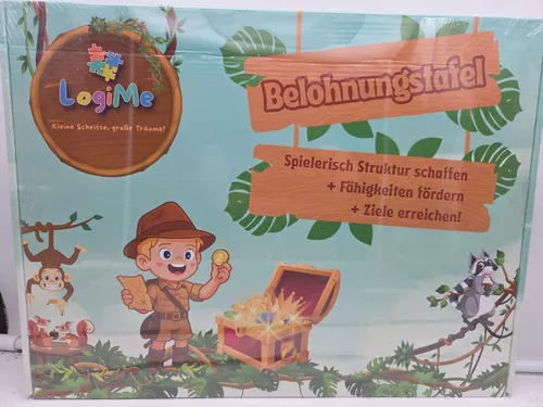 LogiMe Belohnungstafel Kinder magnetisch XL 200 Aufgaben Dschungel Planer