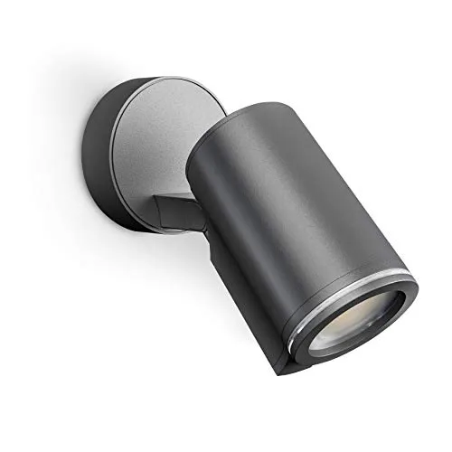 Steinel LED Strahler Spot ONE anthrazit - Lampen mit GU10-Leuchtmittel, 620 lm Helligkeit, schwenkbare Köpfe, energiesparend mit nur 6,7 W, ideal für Garten und Einfahrt, einfache Montage und Kabelvernetzung möglich.