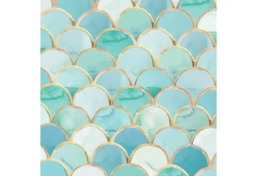 PPD Papierserviette 20 Servietten Art Deco turquiose 33x33cm, (20 St)