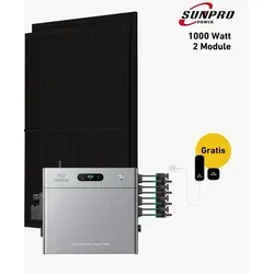 Balkonkraftwerk 1000 Watt Komplettset mit Zendure SolarFlow 2400 Pro - Effizientes Balkonkraftwerk mit bifazialen Solarmodulen (1000 W) im eleganten Full-Black-Design. Inklusive leistungsstarkem Stromspeicher (2,4 kWh) und integriertem Wechselrichter für maximale Energieausbeute.