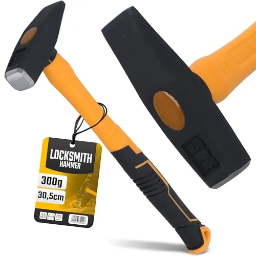 Instalguru Schlosserhammer 300 G Hammer Robuster Fiberglasstiel Ergonomischer Werkstatthammer Gehärteter Stahl Profi Klempner Handwerker Langlebig Vibrationsdämpfend