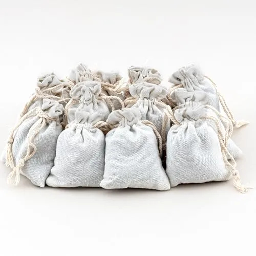 Lavendelsäckchen aus Baumwolle – 120g Lavendelblüten – Natürlicher Mottenschutz & Frischeduft für Kleiderschränke – Lang anhaltend & mit Staubschutz (12 Stück Lavendel) 12