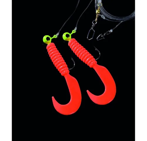 Jenzi Vorfachschnur Jenzi Pilkvorfach mit 2 roten Japan Twistern