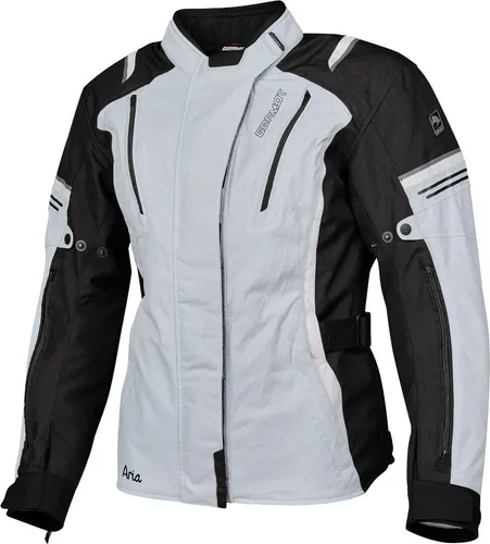 Germot Motorradjacke Aria - Wasserdichte Damen Textiljacke mit herausnehmbarem Innenfutter - Regenjacken mit Humax Klimamembrane, wind- und wasserdicht. Ideal für Motorradfahrer, bietet Komfort durch Belüftungsreißverschlüsse und Schutz durch Protektoren.