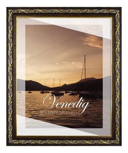 BIRAPA Einzelrahmen Bilderrahmen Venedig, (1 Stück), 40x40 cm, Dunkelbraun Gold, Holz