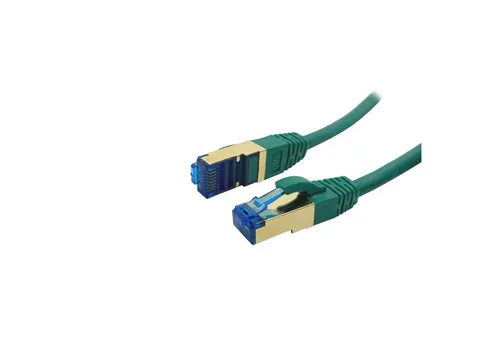 ProfiPatch CAT 7 Patchkabel Ethernet RJ45 Netzwerkkabel Rohkabel LAN-Kabel, RJ45, (25 cm), vergoldet, halogenfrei, grün