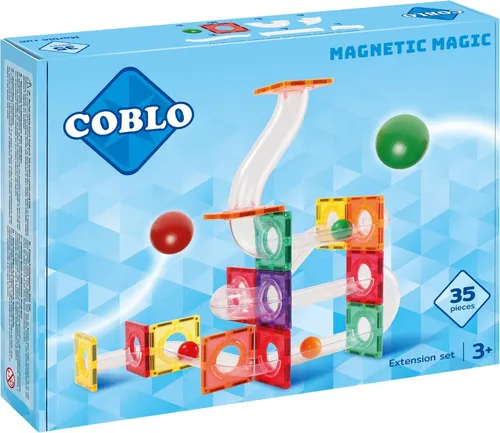 Coblo Spielzeug Magnetische Fliesen Classic Marblerun / Kugelbahn 35 Stück
