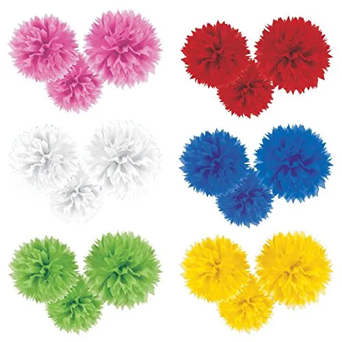 Yellow Paper Fluffy Decorations 40cm /3