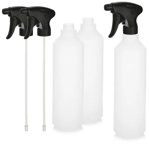 com-four® 3x Sprühflasche mit verstellbarem Sprühkopf, 790 ml Zerstäuber
