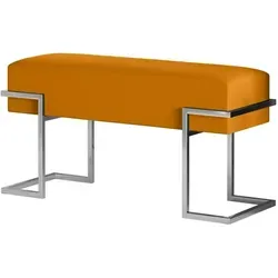 Polsterbank Cely, gelb - Modernes Design für jeden Raum - Sitzbank Cely in gelb mit stabilen Metallgestell und bequemer Polsterung. Ideal für Wohnzimmer oder Flur. Maße: B: 80 cm, H: 42 cm.