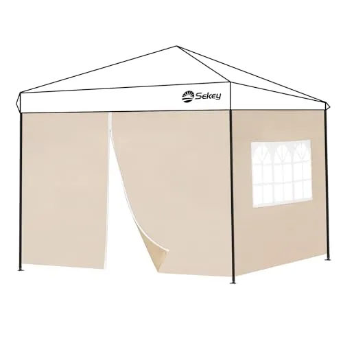Sekey Pavillonseitenteil 2er Set - Pavillon-Seitenteile mit Reißverschluss und Fenster, ideal für Gartenpartys oder Feste, passend für verschiedene Pavillon-Größen.