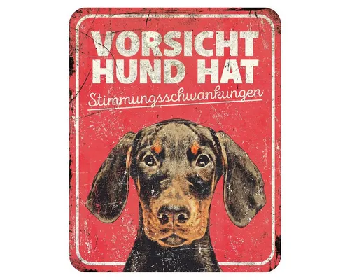 D&D Warnschild Warnschild Dobermann rot