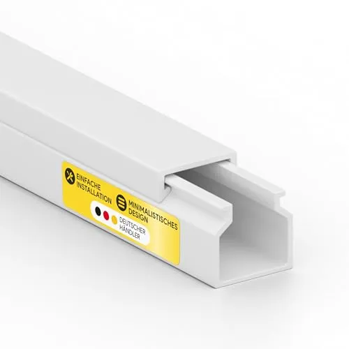 Kabelkanal aus hochwertigem PVC weiß Kabelleiste 2m - 1 Stück - 12x12mm