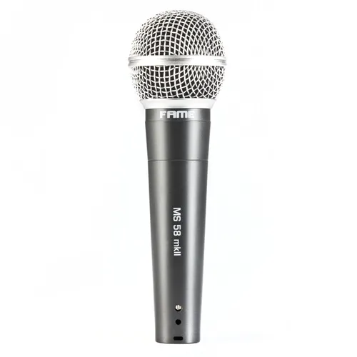 Fame MS 58 MKII - Dynamisches Vocalmikrofon - Mikrofone mit optimiertem Frequenzgang für Gesangs- und Sprachanwendungen. Robust und zuverlässig, ideal für Live-Einsatz und professionelle Audio Performance.