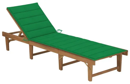 vidaXL Klappbare Sonnenliege mit Auflage aus Akazie - Gartenliege aus massivem Akazienholz, witterungsbeständig und mit verstellbarer Rückenlehne für maximalen Komfort. Ideal für entspannte Stunden im Freien.