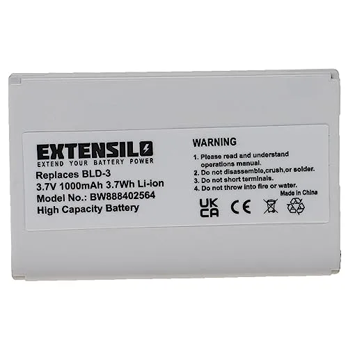 EXTENSILO Akku kompatibel mit Nokia 7210, 7250, 6610i, 6220, 7250i, 3200, 2100, 3300 Handy Smartphone Telefon (1000 mAh, 3,7 V, Li-Ion)