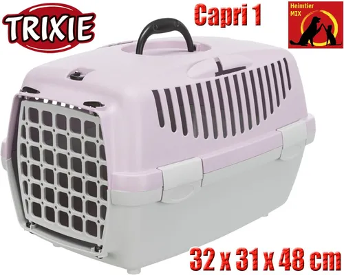 Trixie Transportbox Capri 1 XS hellgrau / flieder für Katzen und kleine Hunde