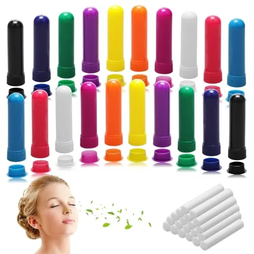 Stück Riechstifte für Ätherische, Riechstifte, Nase Inhalierstift | Ätherisches Öl Röhren, Öle Docht Inhalierstift, Nase-Nasen Inhalatoren Röhrchen für Aromatherapie und Parfüm 20