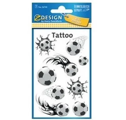 AVERY Zweckform 56740 Tattoo Kinder - 9 temporäre Fußball Tattoos, wasserfest und ideal für Kindergeburtstage oder als Mitgebsel