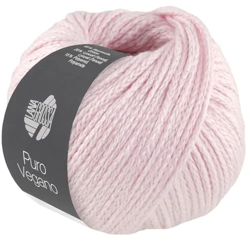 LANA GROSSA Puro Vegano | Kettgarnkonstruktion ohne tierische Fasern | Handstrickgarn aus 65% Baumwolle, 20% Lyocell (Tencel) & 15% Polyamid | 50g Wolle zum Stricken & Häkeln | 90m Garn FB 25