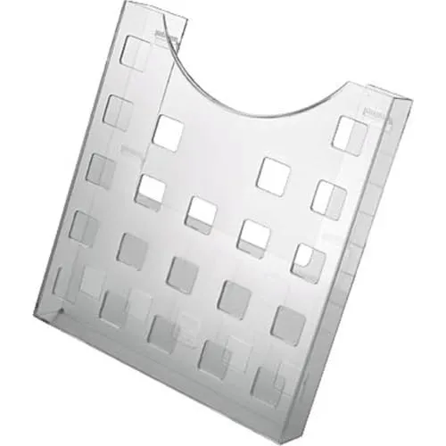 HELIT Stehsammler Prospekthalter A4 glasklar - Packung mit 5 Stück - Stehsammler A4 für Wand oder Tisch, endlos reihbar und kombinierbar, ideal für die Präsentation von Prospekten in glasklarem Design.