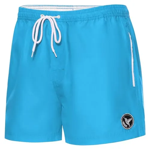 Ladeheid Badehose Herren Bequeme Badeshorts Kurz mit Seitentaschen und Schnürchen, Badeshorts Herren mit Netzfütterung, Perfekt für Sommer, Strand und Schwimmbad – LA40-199 (Hellblau, S)