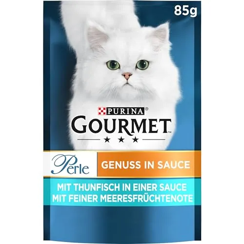 Gourmet Perle Genuss in Sauce Katzenfutter nass, mit Thunfisch, 26er Pack (26 x 85g)
