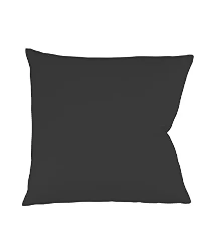 sleepling Satin Kissenbezug, Kissenhülle aus 100% seidig weicher Baumwolle, Bezug Zierkissen, Sofakissen, Kissen, 60 Grad, Ökotex 100, Made in EU, 40 x 40 cm, anthrazit