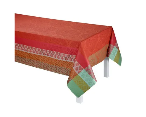 Beschichtete Tischdecke Bastide Poivron 150 x 150 cm - Le Jacquard Français - Elegante, beschichtete Tischdecke von Le Jacquard Français. Aus 100% Baumwolle mit pflegeleichter, wasserabweisender Oberfläche – ideal für Küche und Garten. Bringt französisches Flair auf jeden Tisch!