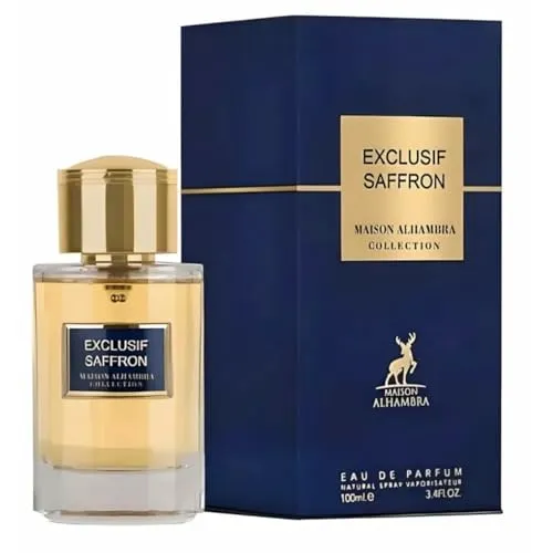 Maison Alhambra Exclusif Saffron Collection Eau de Parfum 100 ml - Unisex Eau de Parfum mit einzigartigem Safran-Duft, der Eleganz und Raffinesse verkörpert – ideal für besondere Anlässe oder den Alltag.