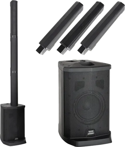 McGrey E-208LAB Aktiv Line Array Akku-Säulenanlage - Musikanlage mit integriertem Akku, ideal für bis zu 50 Personen, 100 Watt Leistung, USB/SD/Bluetooth® Media-Player und bis zu 8 Stunden Akkulaufzeit.