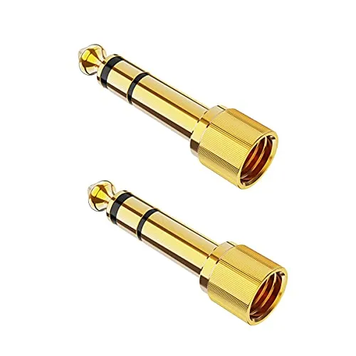 Adaptateur Jack 6.35 mm Mâle vers 3.5 mm Femelle, AUELEK Casque Prise Adaptateur Audio Connecteur Stéréo Headphone Aux Jack Adapter Pour Mélangeur Audio/Piano électrique/Clavier - 2 Stück