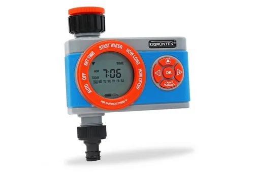 GRÜNTEK Digitale Bewässerungssteuerung mit Digitalanzeige - Zeitschaltuhren für flexible Bewässerung, programmierbar mit Wochentagswahl und Timer von 1 bis 360 Min. Ideal für die automatische Pflege Ihrer Pflanzen.