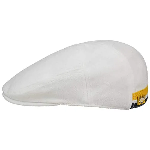 Stetson Gridiron Cotton Flatcap Gefüttert Schirmmütze Flanell-Optik Einfarbig Herren Frühjahr Sommer weiß L (58-59 cm)