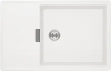 Schock Tia D-100LS Polaris Granitspüle - Sanitäranlagen & Zubehör - Reversible Auflagespüle in Weiß, ideal für Unterschränke ab 60 cm, inklusive Exzenterbetätigung und Zubehör, Maße (BxT): 78 x 50 cm.