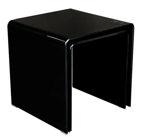 etc-shop Beistelltisch, Beistelltisch Set Modern Wohnzimmertisch Glas schwarz