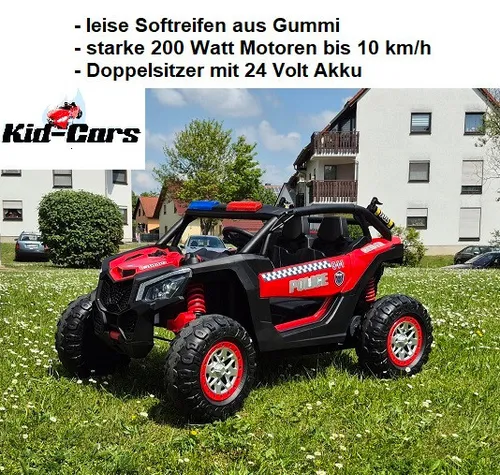 Kinderauto elektrisch Buggy 24V Polizeiauto 2-Sitzer Jeep 200 Watt Motoren SUV