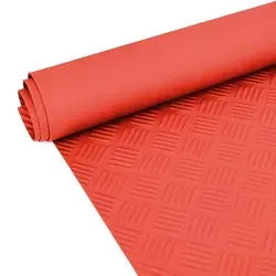 Gummimatte Premium Bodenmatte Bodenbelag TPE Riffelblech rot Breite 100 cm Länge 50 cm