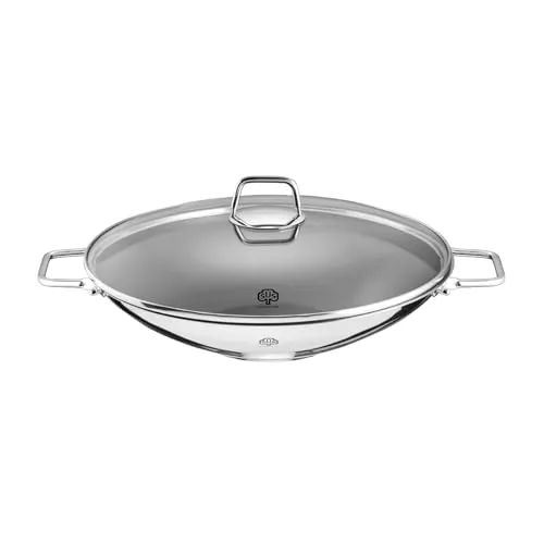 Schulte-Ufer Wok Wega 34 cm - Pfanne mit energiesparendem ecotherm Allher-Aluminium-Kapselboden, inkl. Zubehör, ideal für alle Herdarten, inklusive Induktion, mit besonders kratzfester Siegutal-Plus-Antihaft-Versiegelung.