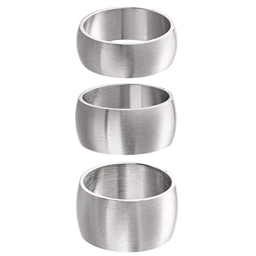 Meditoys Fingerring aus Edelstahl - Silberfarbener Bandring - Eleganter Ring aus chirurgischem Edelstahl in mattem Silber, 12 mm breit – ideal für stilbewusste Träger. Perfekt für jeden Anlass!