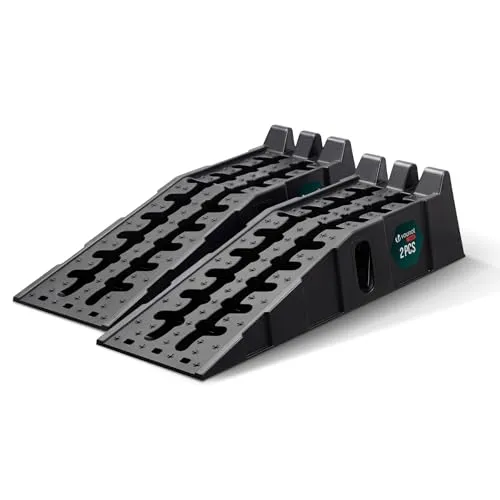 VOUNOT® 2er Set Auffahrrampe PKW bis 5T – Hochbelastbare und rutschfeste Rampe