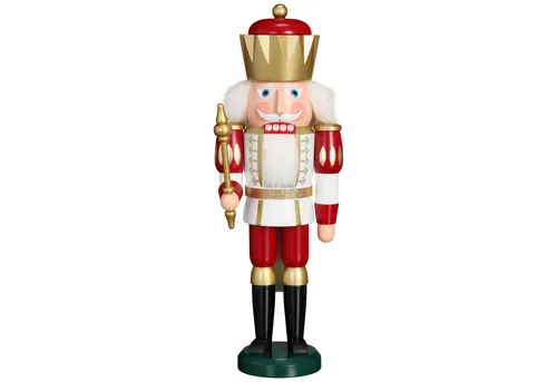 Seiffener Volkskunst Nussknacker König exclusiv 40 cm - Farbenfrohe Handarbeit - Nussknacker: Exklusiver König in 6 wunderschönen Farben, handbemalt und traditionell gefertigt. Ein traumhaftes Geschenk für Sammler und Liebhaber von Erzgebirgen Kunst.