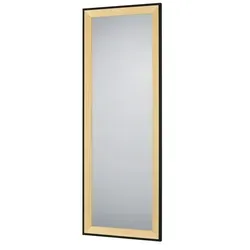 Spiegel 50 x 150 cm Branda, gold - Eleganter rechteckiger Spiegel aus hochwertigem Holzwerkstoff mit schwarz lackierten Kanten, ideal für stilvolle Wohnräume. Entdecken Sie die perfekte Kombination aus Funktionalität und Design!