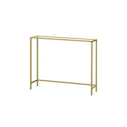 VASAGLE Beistelltisch aus Hartglas in gold von Möbel Kraft